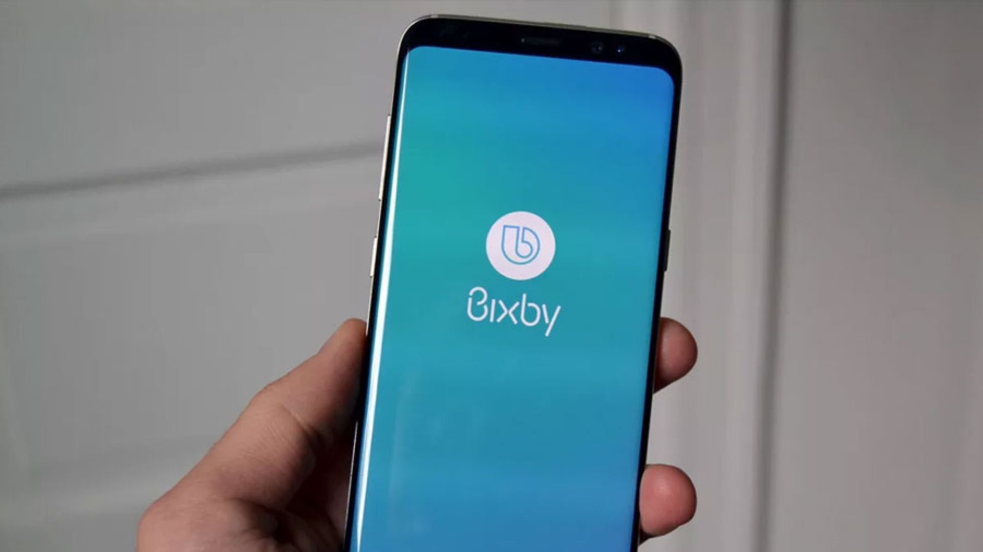 لوگوی Bixby روی صفحه‌نمایش گلکسی اس ۸