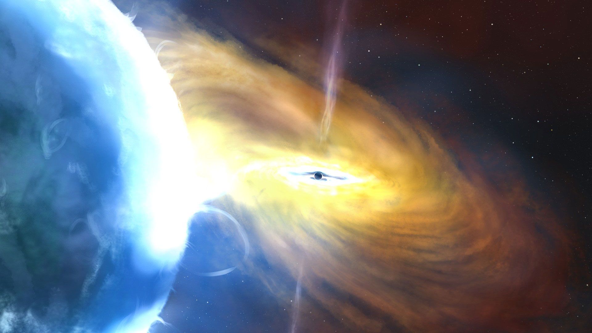 سیاه‌چاله در مرکز ابر چرخان