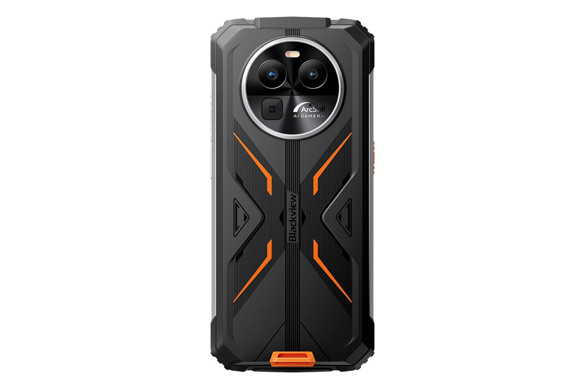 پنل پشت و چینش دوربین گوشی موبایل بلک ویو Blackview BV8100 نارنجی