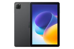 نمای کلی تبلت اسکال پد 70 WiFi بلک ویو / Blackview Oscal Pad 70 WiFi با نمایشگر روشن و نمایش لوگو و دوربین پنل پشت رنگ خاکستری