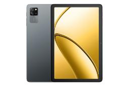 نمای کلی تبلت تب 60 WiFi بلک ویو / Blackview Tab 60 WiFi با نمایشگر روشن و نمایش دوربین پنل پشت رنگ خاکستری