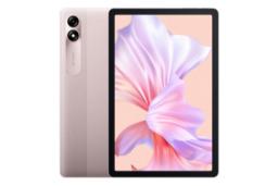نمای کلی تبلت تب 90 بلک ویو / Blackview Tab 90 با نمایشگر روشن و نمایش دوربین پنل پشت رنگ صورتی