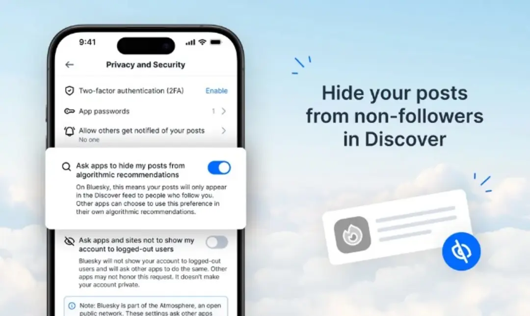 تنظیمات حریم خصوصی در اپلیکیشن بلواسکای برای مدیریت نمایش پست‌ها