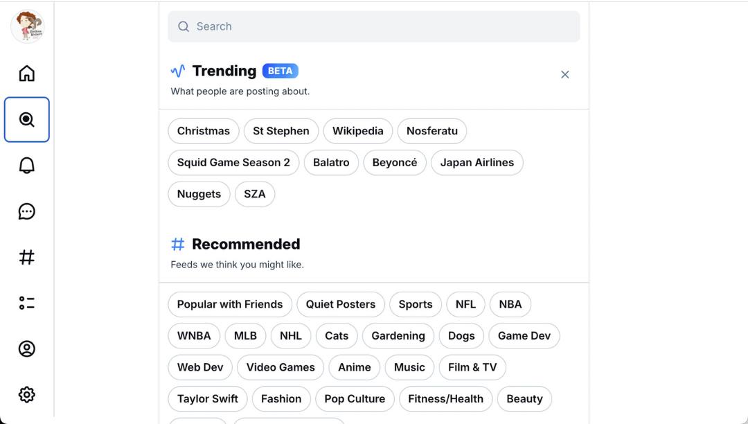 قابلیت Trending Topics در بلواسکای
