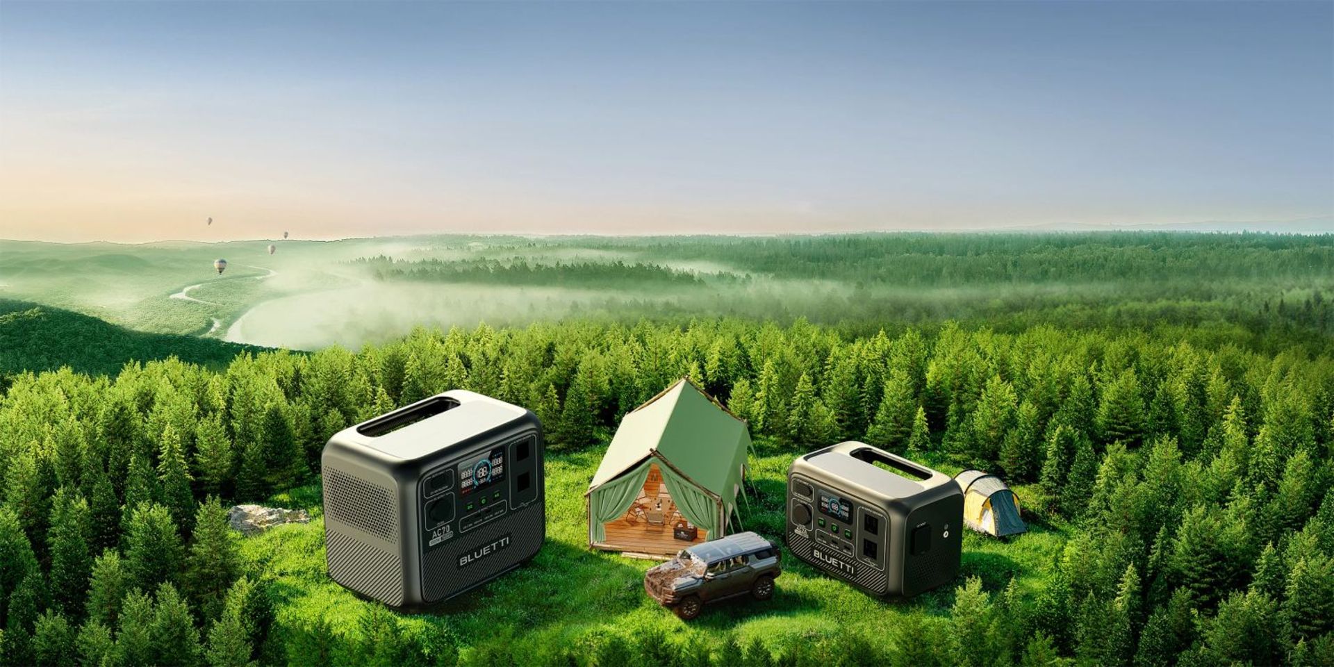 ژنراتور برق Bluetti در فضای سبز