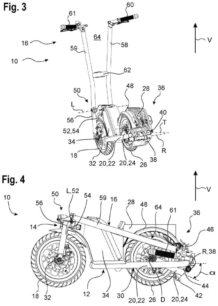 BMW folding electric scooter patent