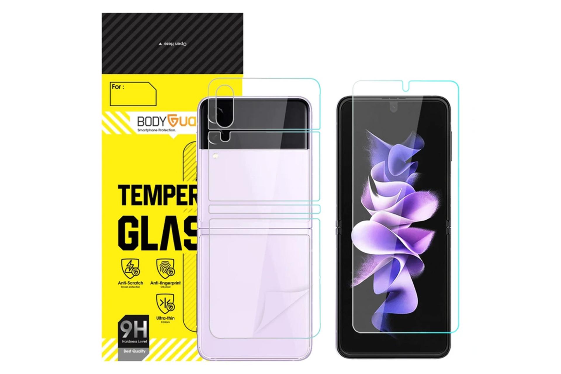 محافظ صفحه نمایش گوشی بادیگارد مدل HydroGel مناسب سامسونگ Galaxy Z Flip3 به همراه محافظ پشت گوشی