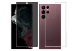 شفافیت محافظ صفحه نمایش گوشی بادیگارد مدل حریم شخصی HydroGel مناسب سامسونگ Galaxy S22 Ultra به همراه محافظ پشت گوشی
