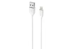 کابل شارژ USB بروفون Type-A به Lightning مدل BX19 با طول 1 متر رنگ سفید