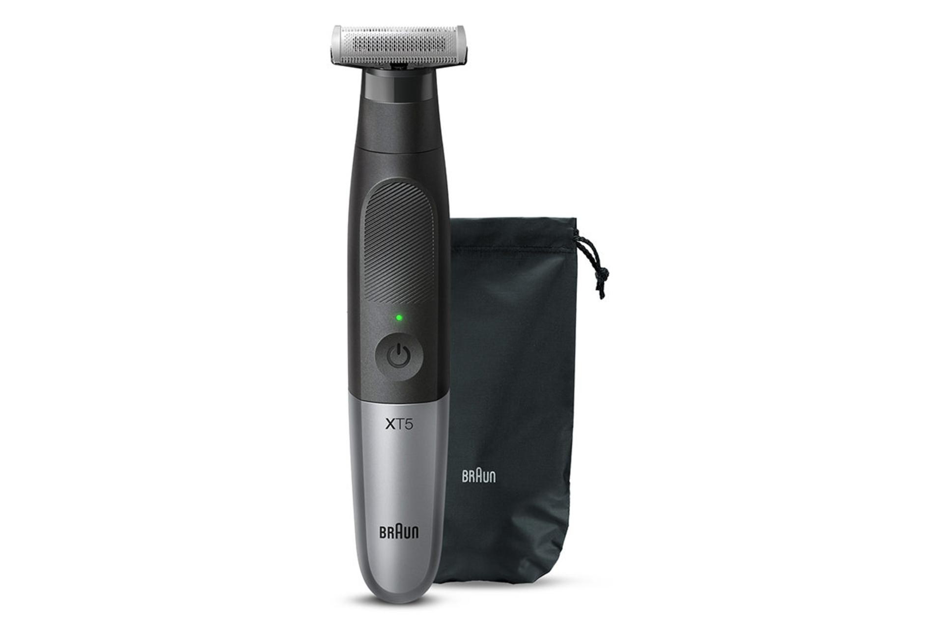 ماشین اصلاح و ریش تراش براون Braun XT5200 نمای جلو به همراه کیف