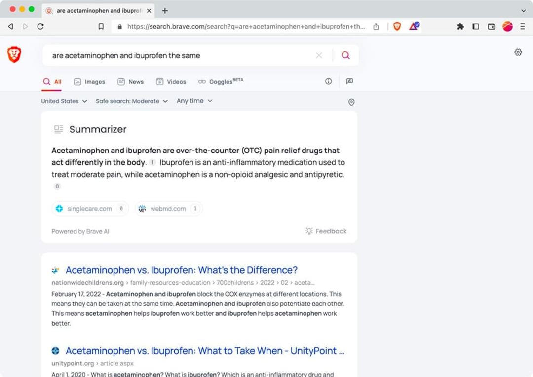 قابلیت Summarizer مرورگر بریو Brave