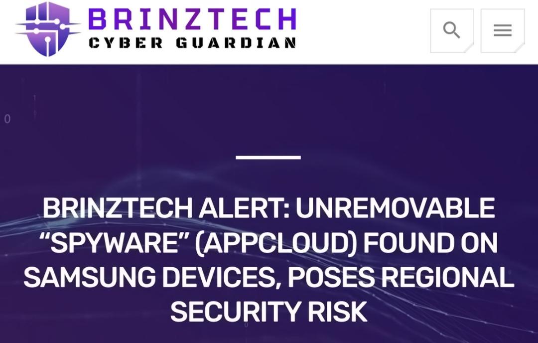 هشدار وبسایت Brinztech در مورد اپلیکیشن AppCloud 