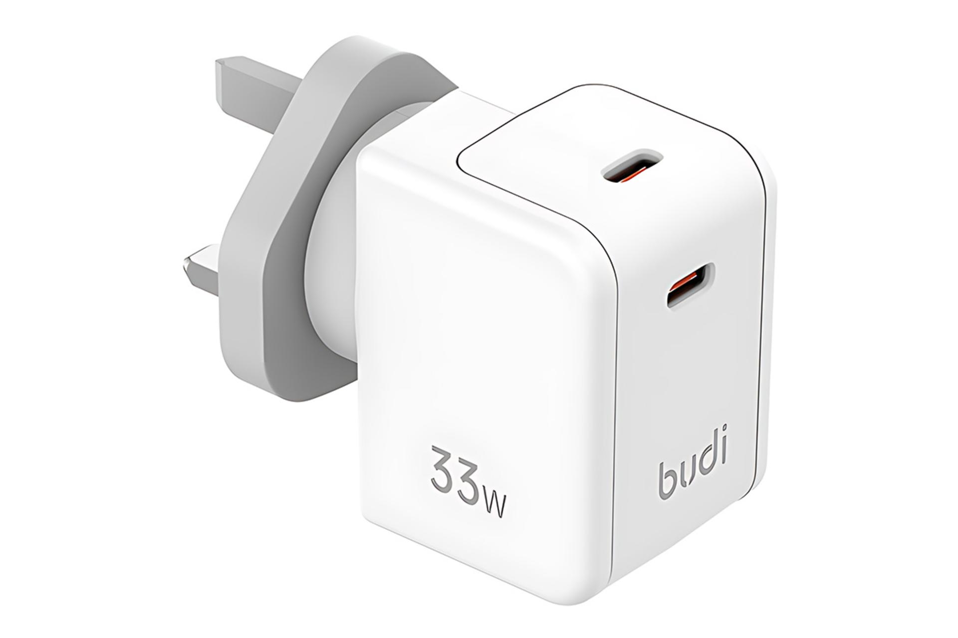 شارژر بودی Budi AC351EW با سه شاخه انگلیسی