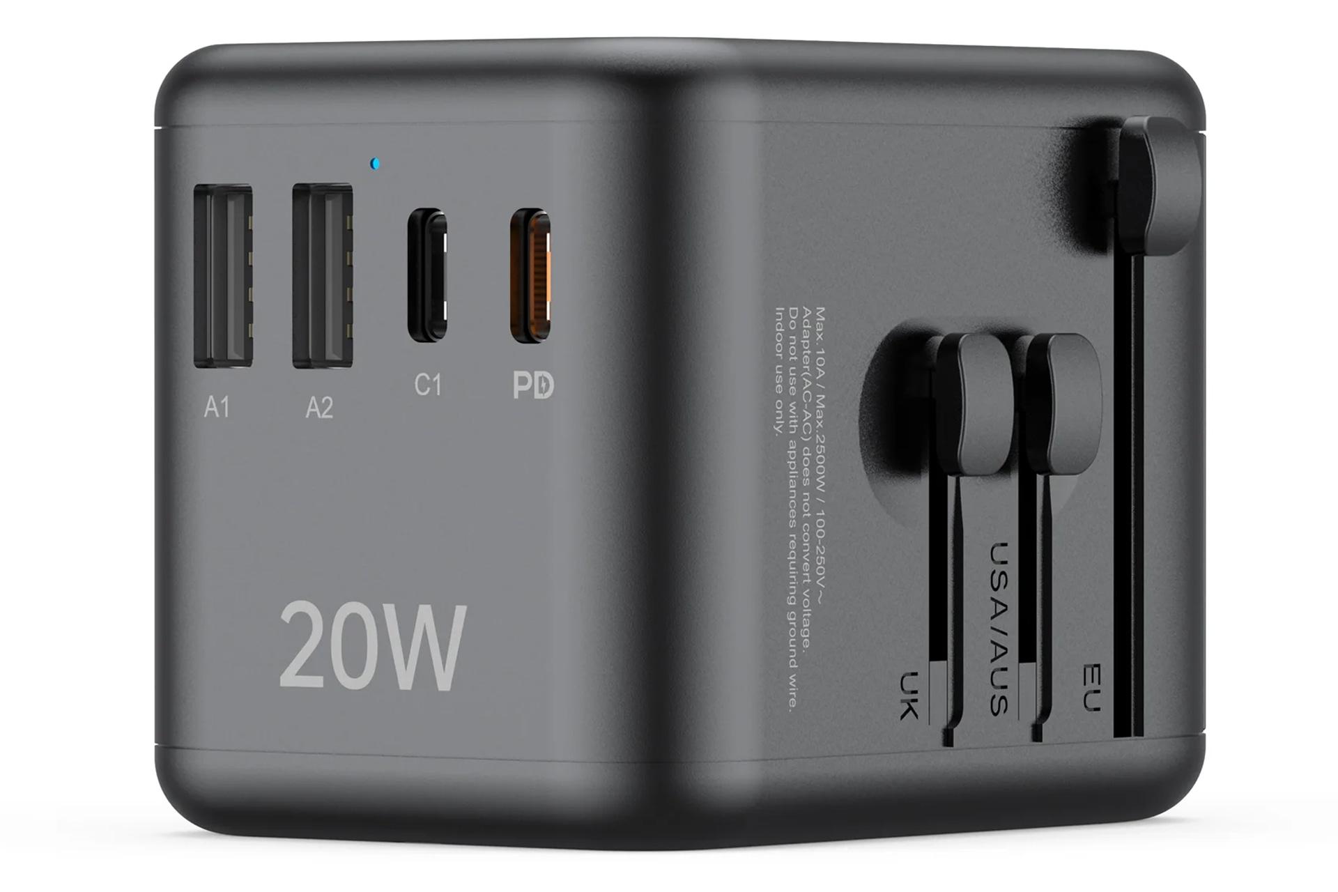 شارژر بودی Budi AC358B20 از نمای کناری