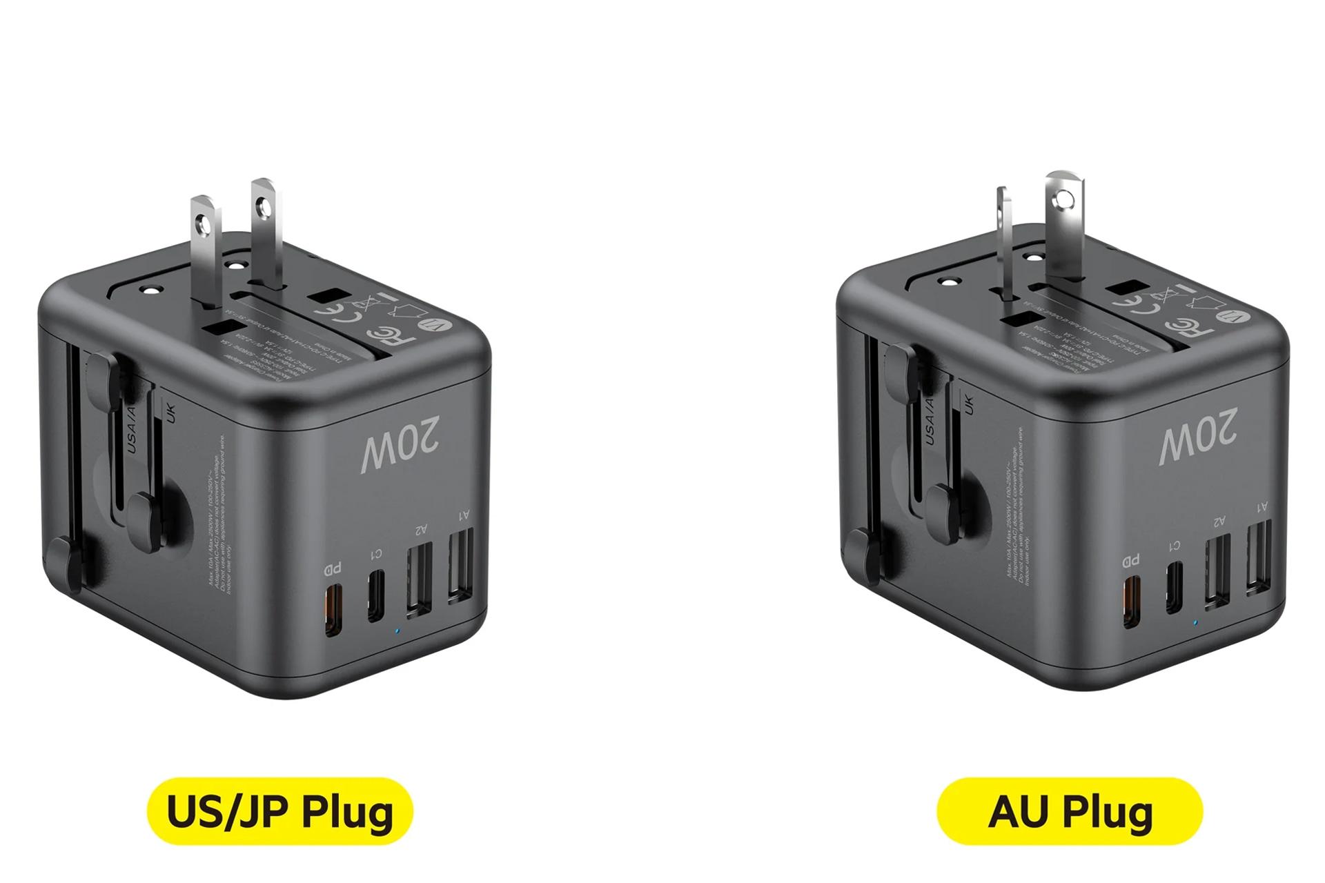 دوشاخه آمریکایی و استرالیایی شارژر بودی Budi AC358B20