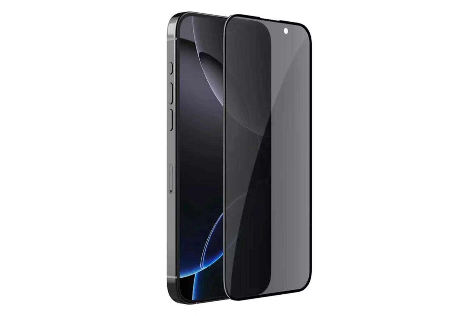 شفافیت محافظ صفحه نمایش گوشی بوف مدل BullRun Privacy Pro-G مناسب اپل iPhone 16 Pro