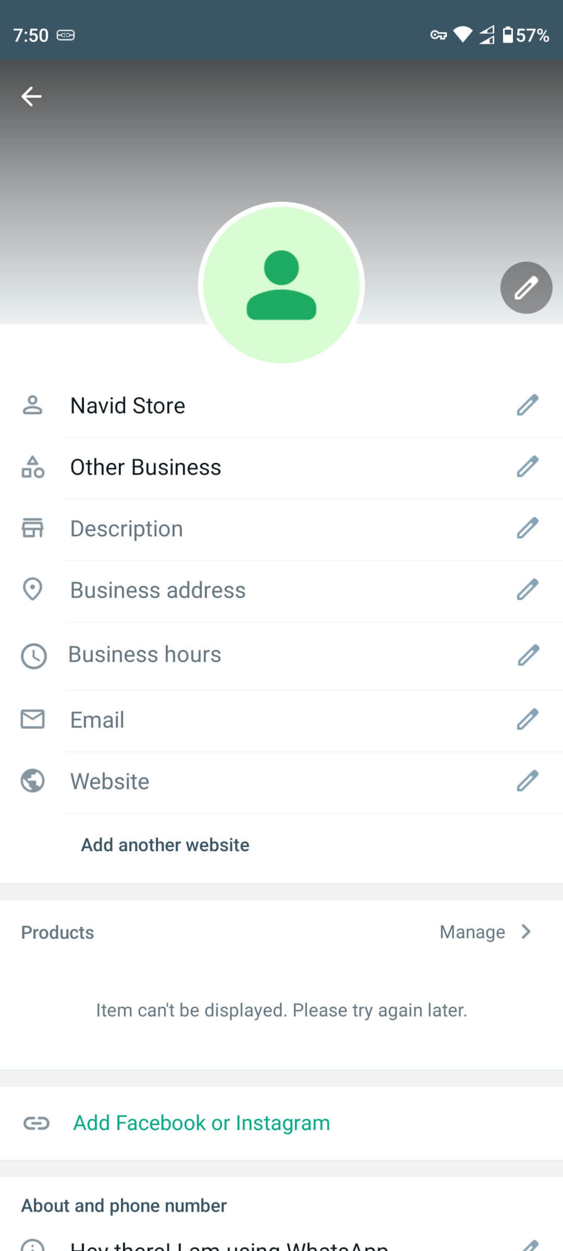 صفحه پروفایل تجاری (Business Profile) در واتساپ بیزینس