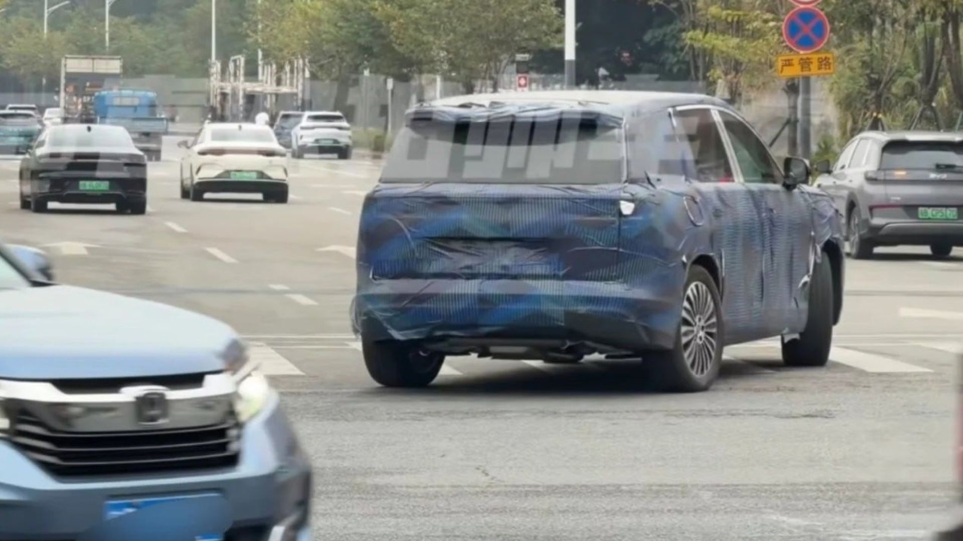 نمای سه‌چهارم عقب خودرو بی‌وای‌دی داینستی با پوشش استتاری