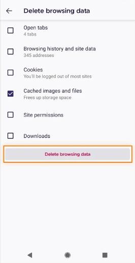 پاک کردن کش مرورگر فایرفاکس اندروید