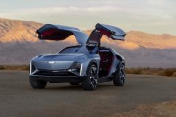 نمای سه‌چهارم جلو خودرو کادیلاک Elevated Velocity با درهای باز