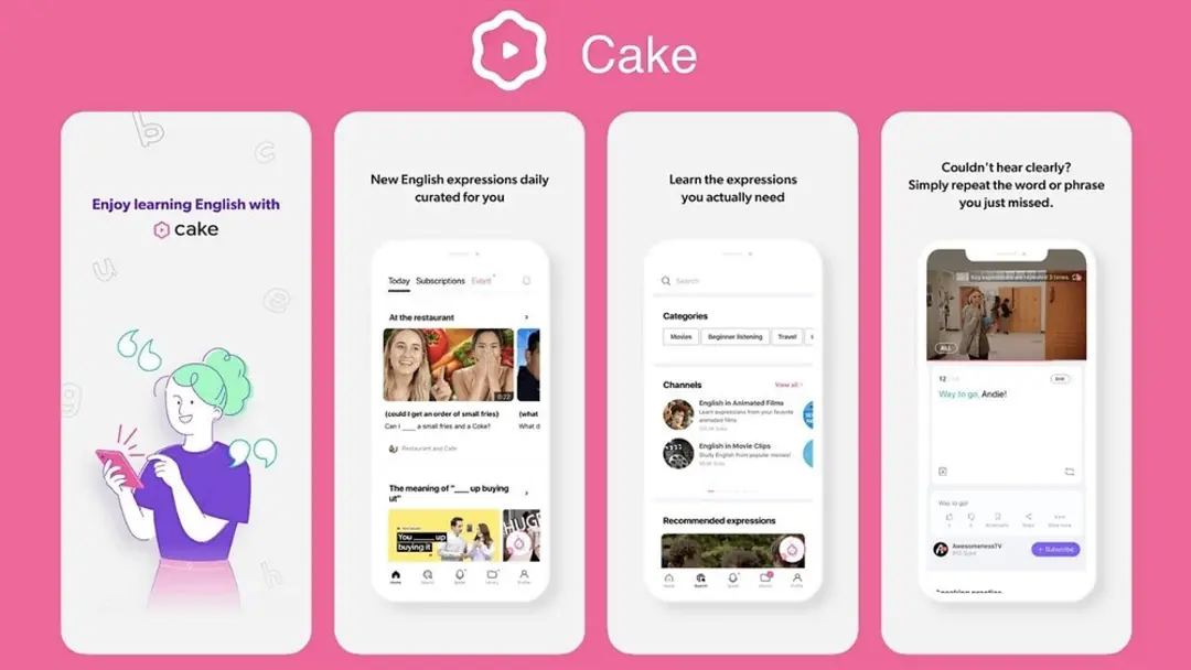 برنامه آموزش زبان انگلیسی Cake 