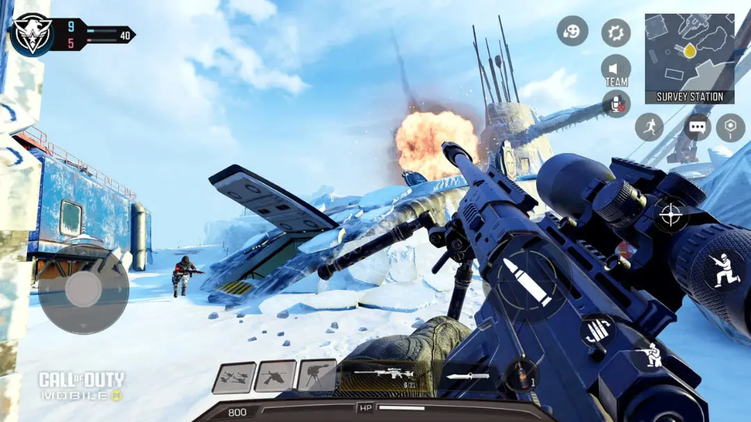بازی کال آو دیوتی موبایل (Call of Duty Mobile) در محیط برفی