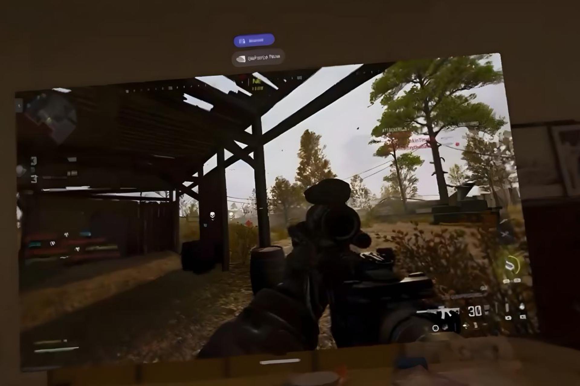 اجرای بازی call of duty روی ویژن پرو