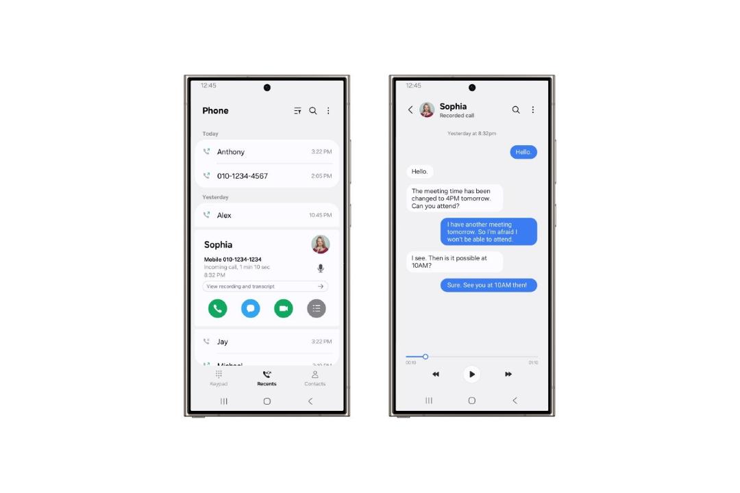 ترجمه‌ و رونویسی تماس در One UI 7