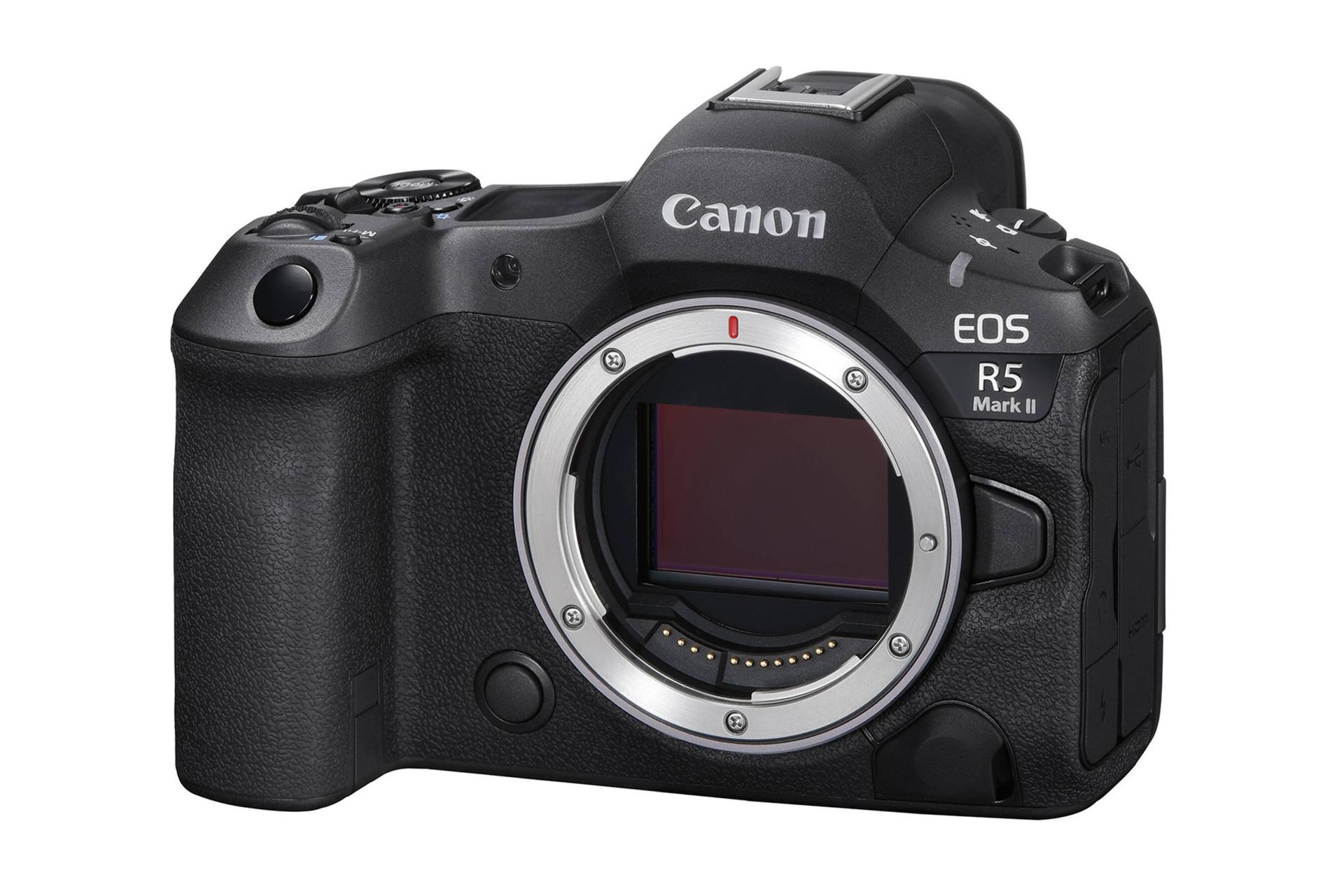 دوربین عکاسی کانن Canon EOS R5 Mark II نمای جلو و جانبی
