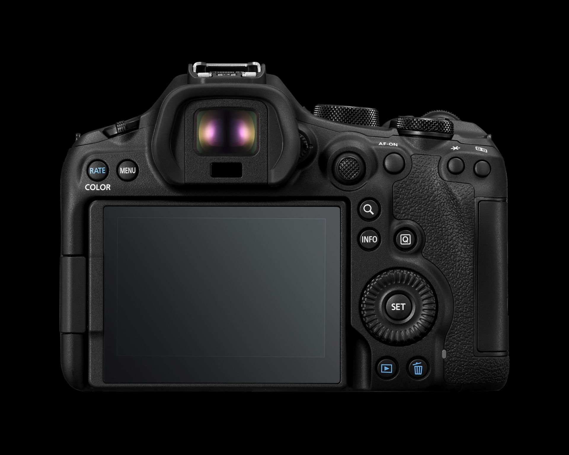 نمای پشت دوربین عکاسی کانن R6 Mark III