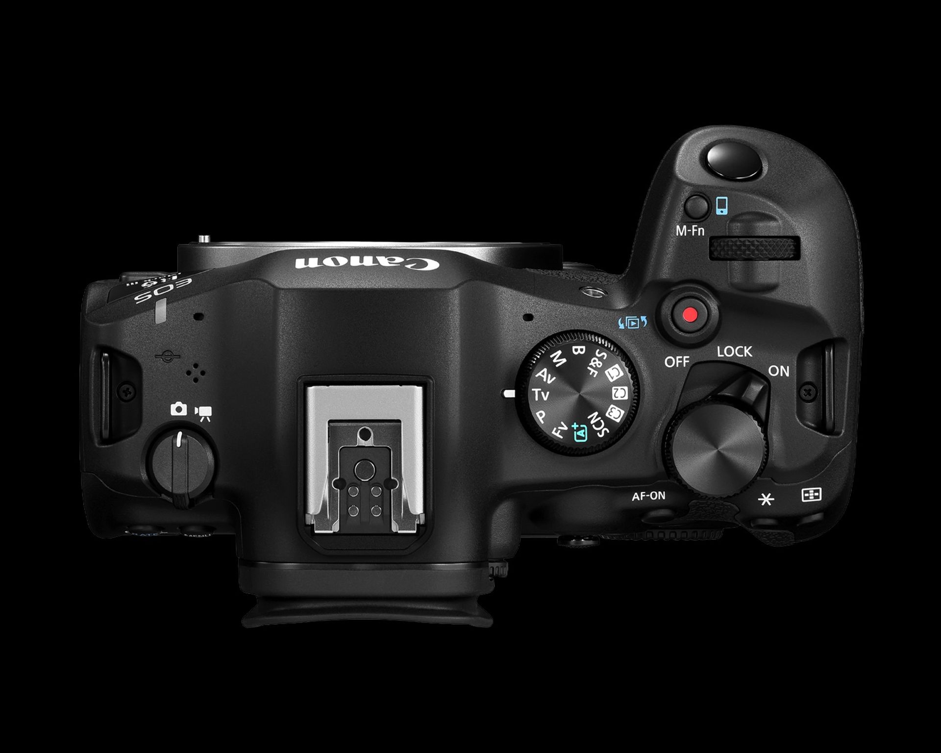 نمای بالای بدنه‌ی دوربین عکاسی کانن R6 Mark III