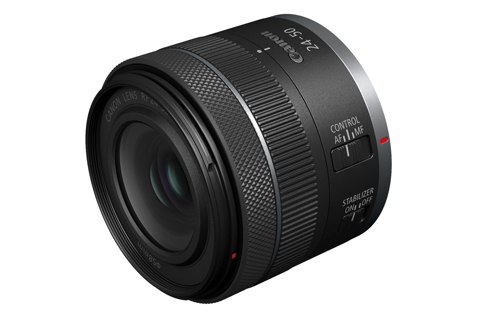 مرجع متخصصين ايران لنز كانن Canon RF 24-50mm F4.5-6.3 IS STM نماي جلو و راست