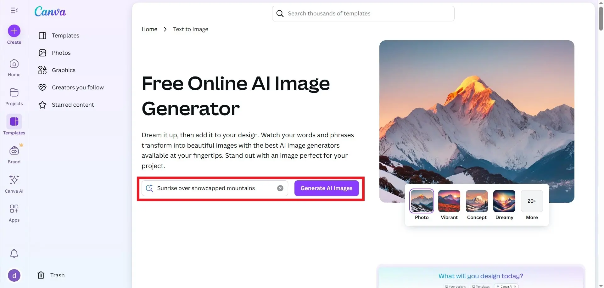 ساخت تصویر با هوش مصنوعی Canva