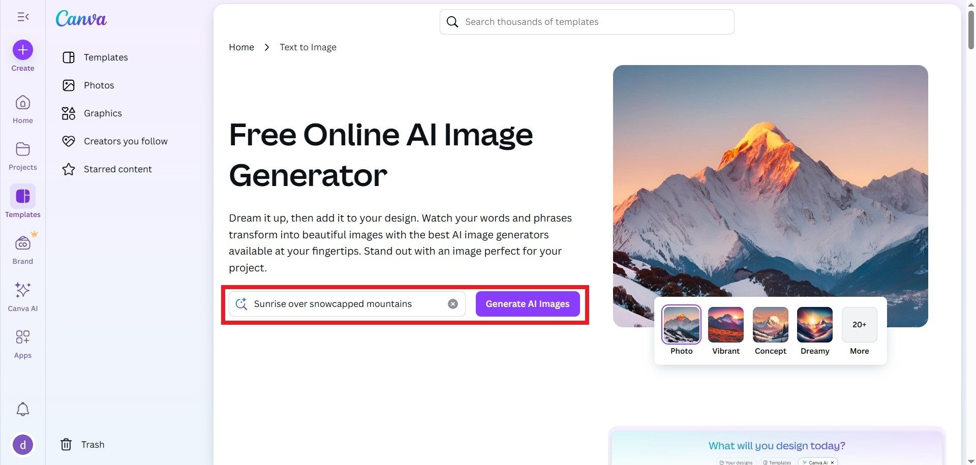 ساخت تصویر با هوش مصنوعی Canva