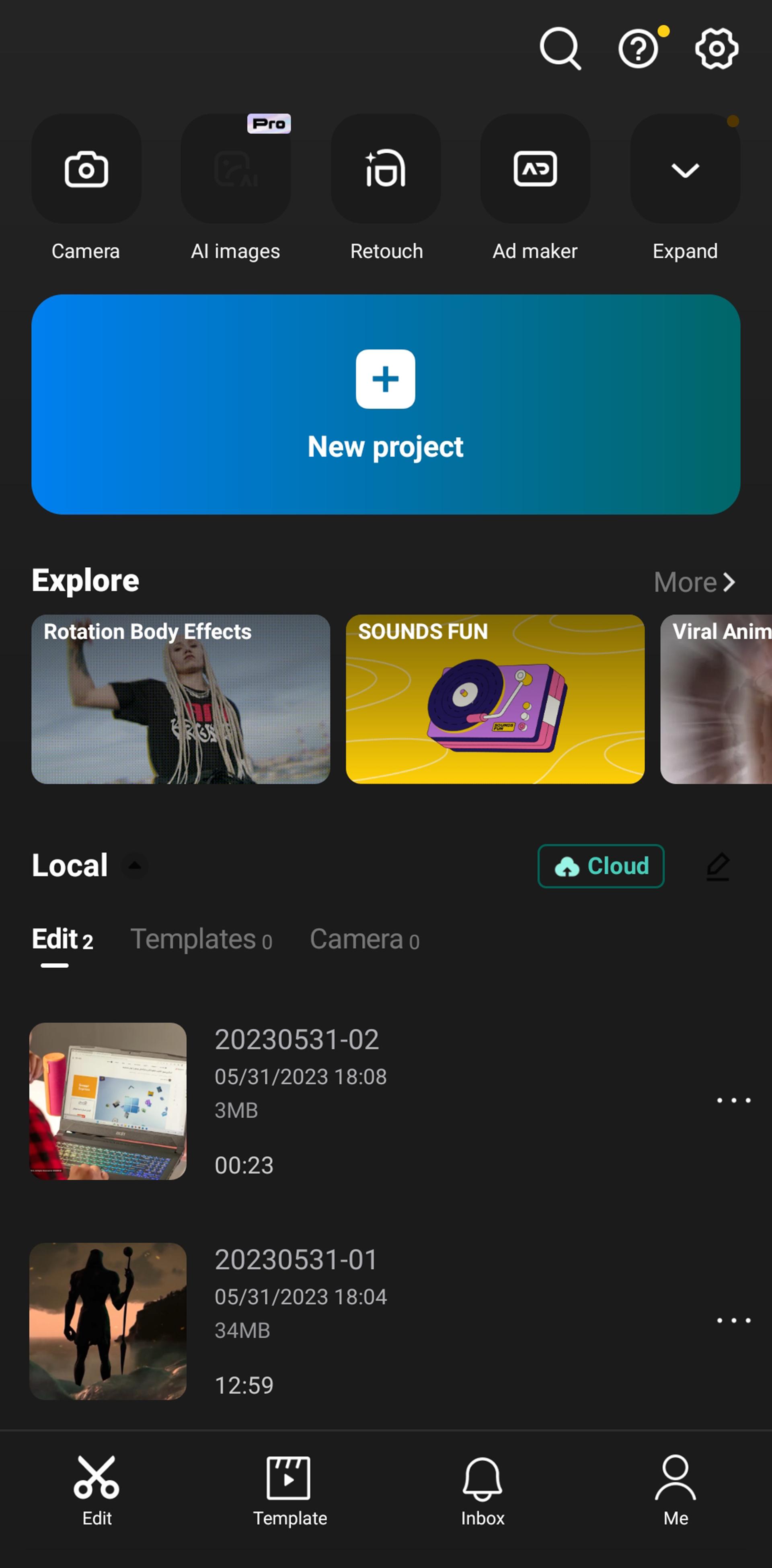 صفحه اصلی اپلیکیشن کپ کات