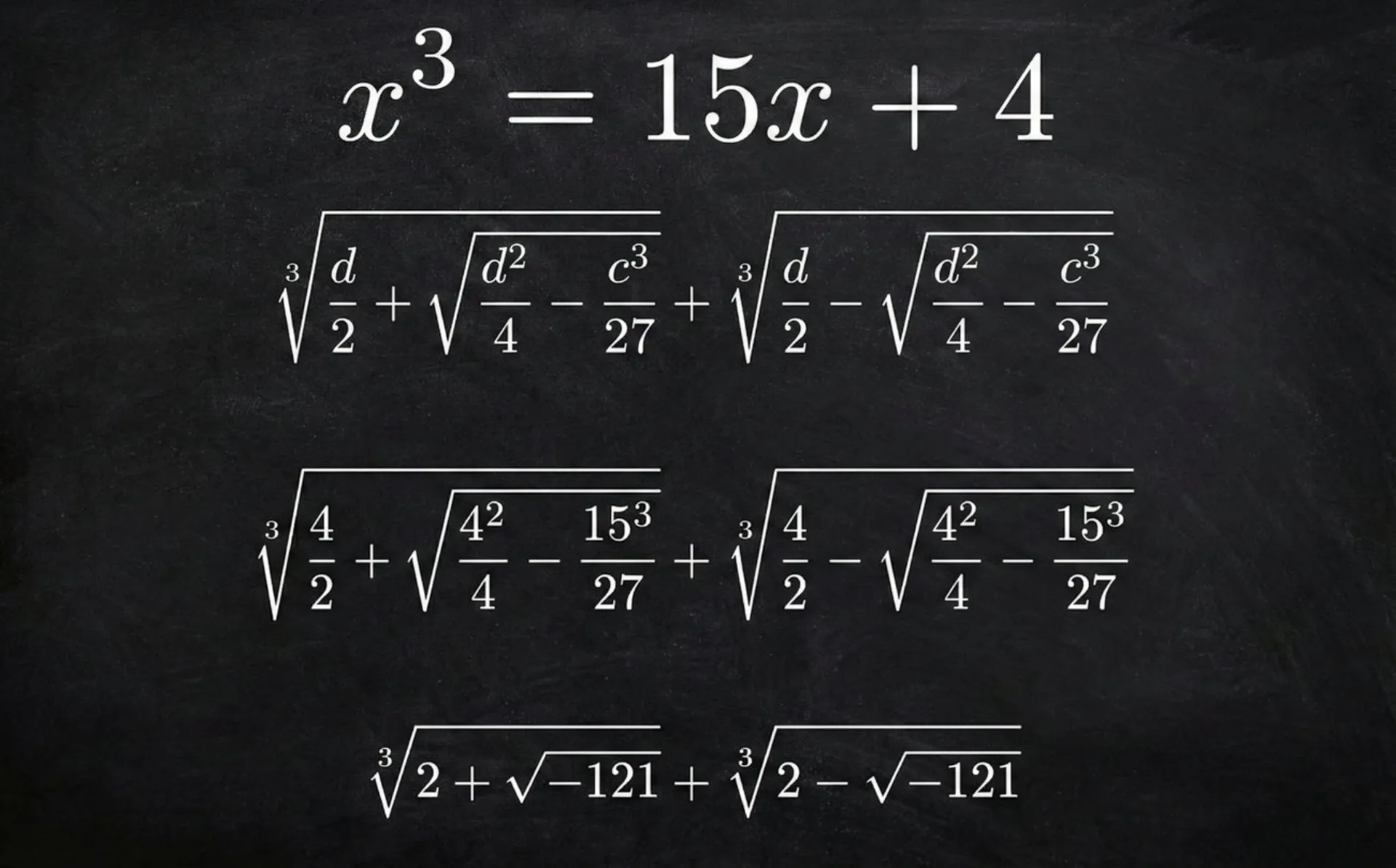 راه حل یک معادله درجه سه با پاسخ ریشه منفی