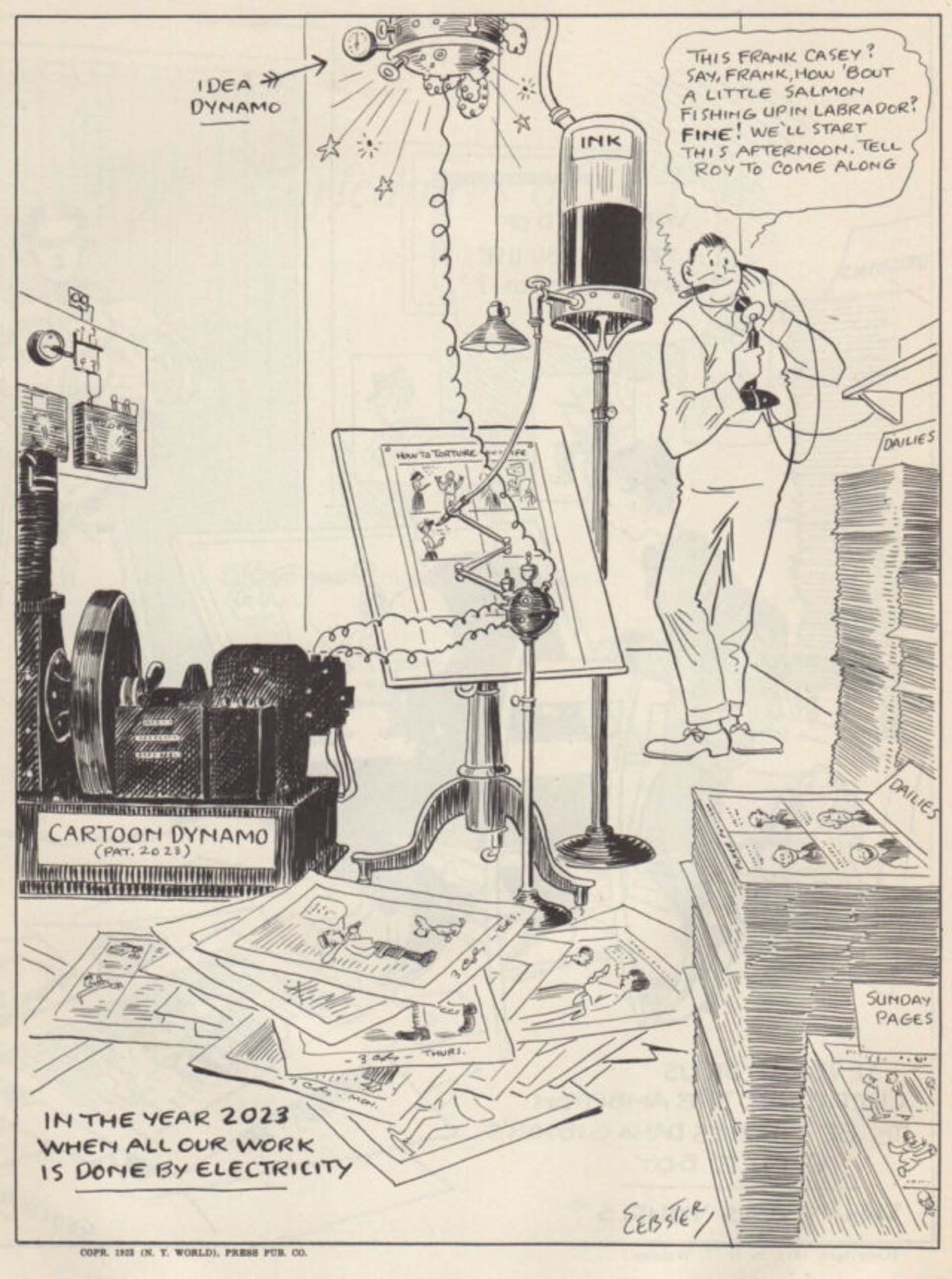 مرجع متخصصين ايران پيش‌بيني كاريكاتور ۱۹۲۳ درباره آينده هوش مصنوعي