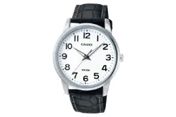 نمای جلوی ساعت مچی زنانه کاسیو Analog LTP-1303L-7B با نمایش بند، لوگو، عقربه‌ها و پیچ تنظیم