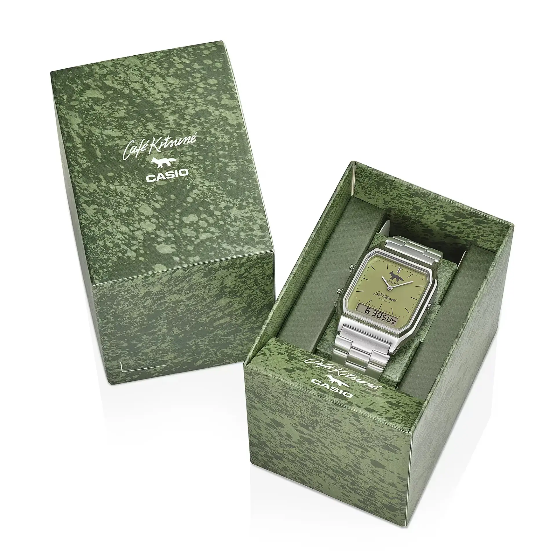 ساعت مچی کاسیو (Casio) مدل AQ230ECK با صفحه سبز رنگ ماچا