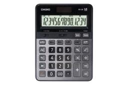 نمای بالای ماشین حساب کاسیو DS-3B با نمایشگر روشن و نمایش لوگو و صفحه کلید