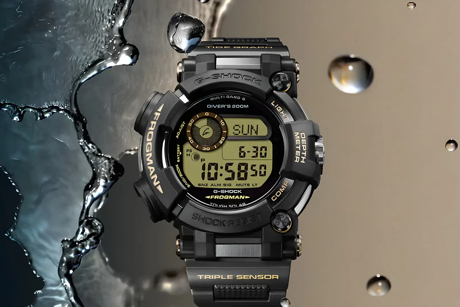 ساعت کاسیو جی‌شاک مدل FROGMAN با بدنه مقاوم در برابر آب