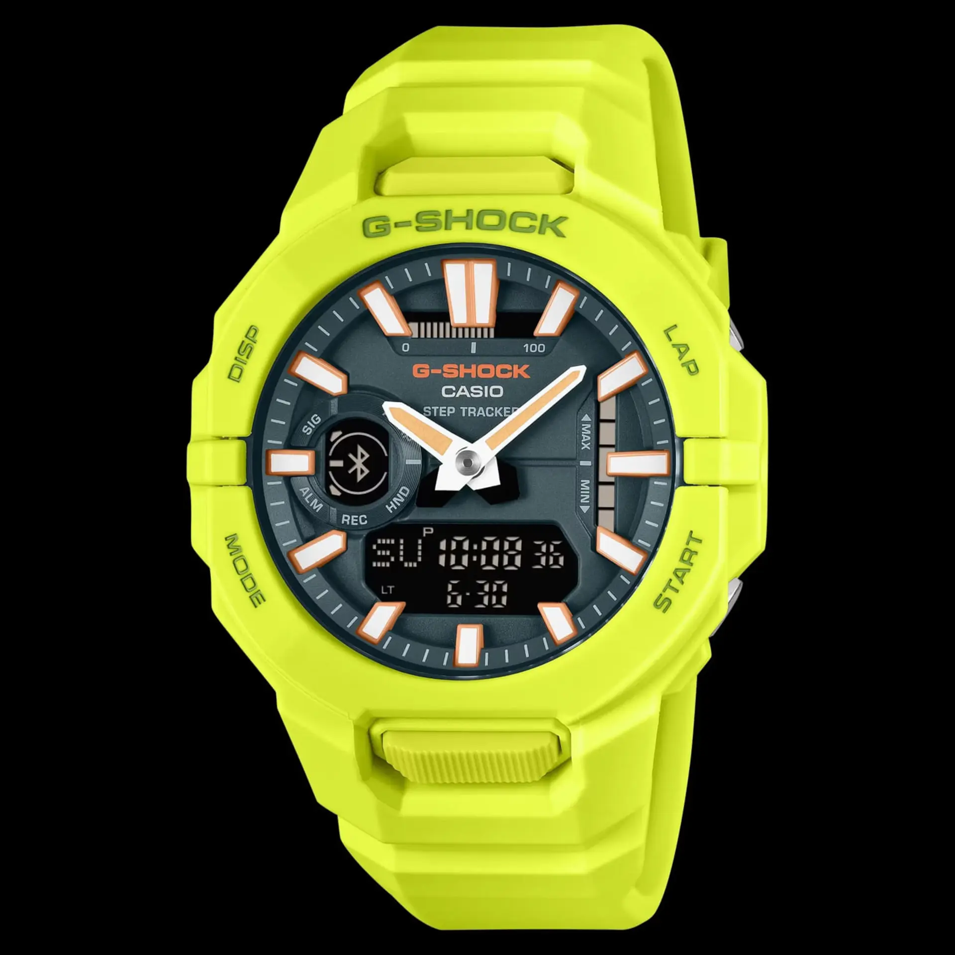 ساعت هوشمند کاسیو جی‌شاک (Casio G-Shock) مدل GBA-950 با بدنه زرد فسفری