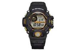 نمای جلوی ساعت مچی مردانه کاسیو جی شاک GW-9400Y-1 با نمایش صفحه و فریم