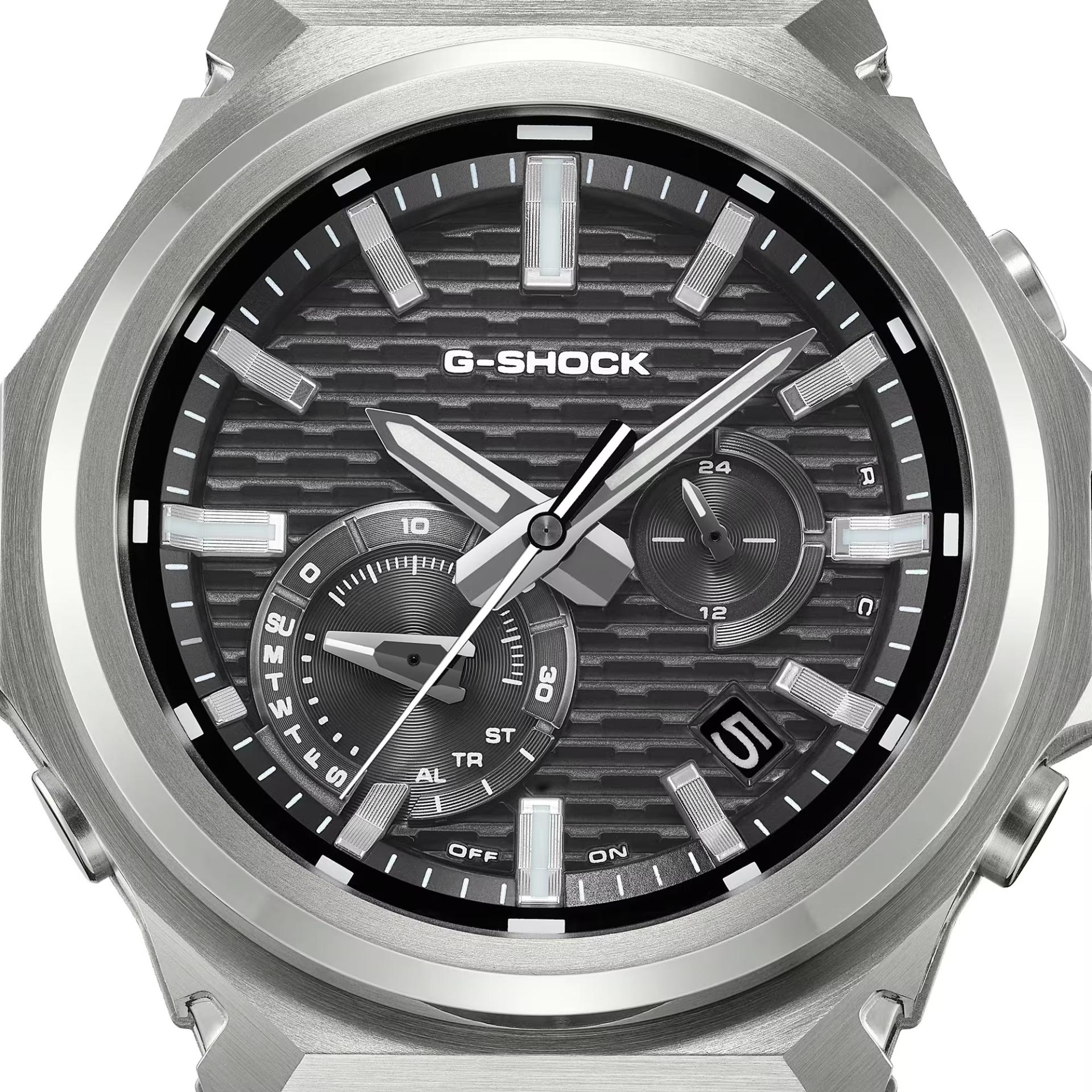 ساعت مچی کاسیو سری جی‌استیل (G-Steel) با صفحه مشکی و بدنه استیل