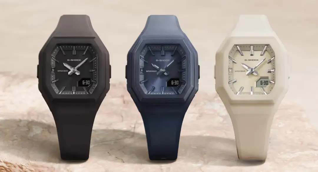 ساعت‌های کاسیو (Casio) مدل GMA-S160 در سه رنگ مشکی، سرمه‌ای و کرم