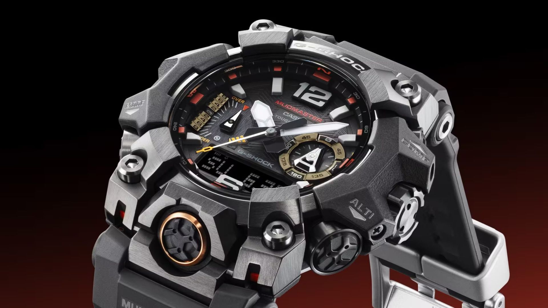 نمای جلو ساعت کاسیو مدل جی‌شاک Mudmaster GWG-B1000EC-1A