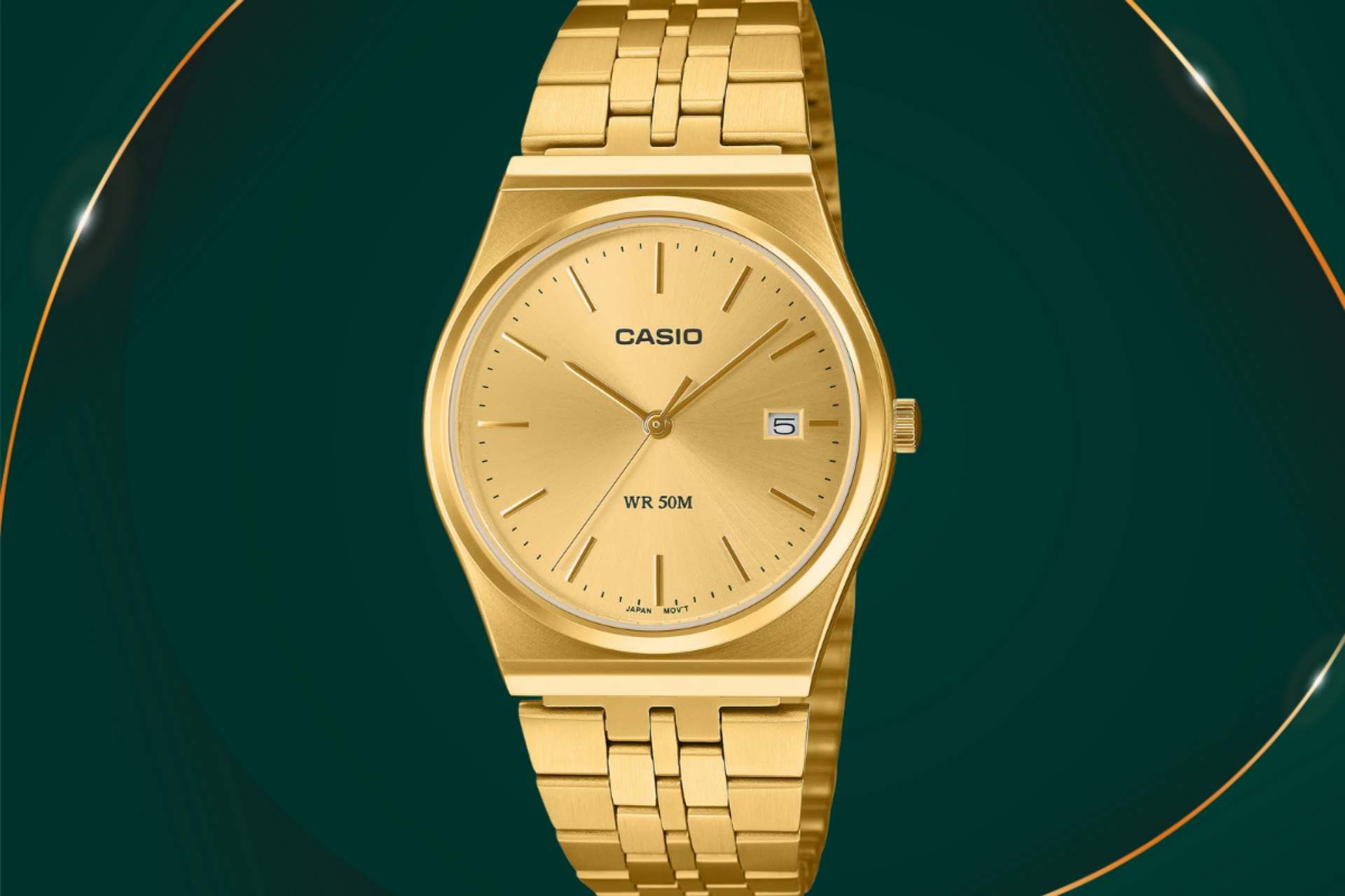 ساعت MTP-B145GC-9AV کاسیو با رنگ کاملاً طلایی