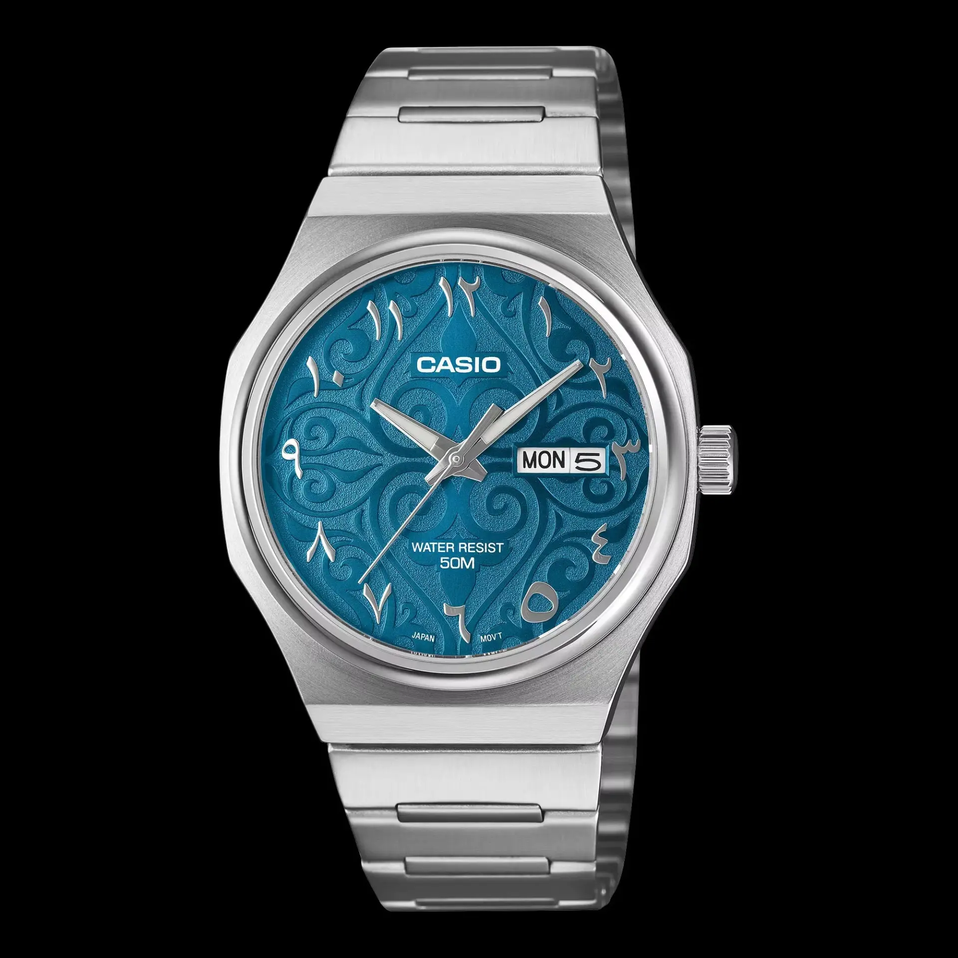 ساعت مچی کاسیو (Casio) با صفحه آبی و اعداد فارسی