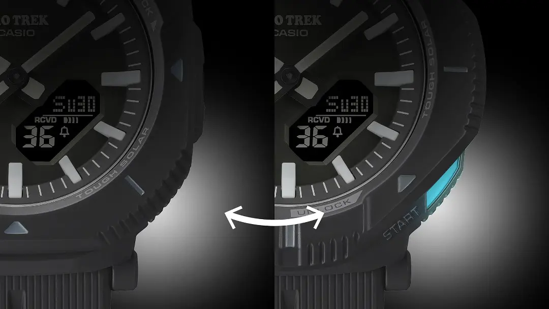ساعت مچی کاسیو پرو ترک (Casio Pro Trek) با نمایش بخش مخفی بدنه