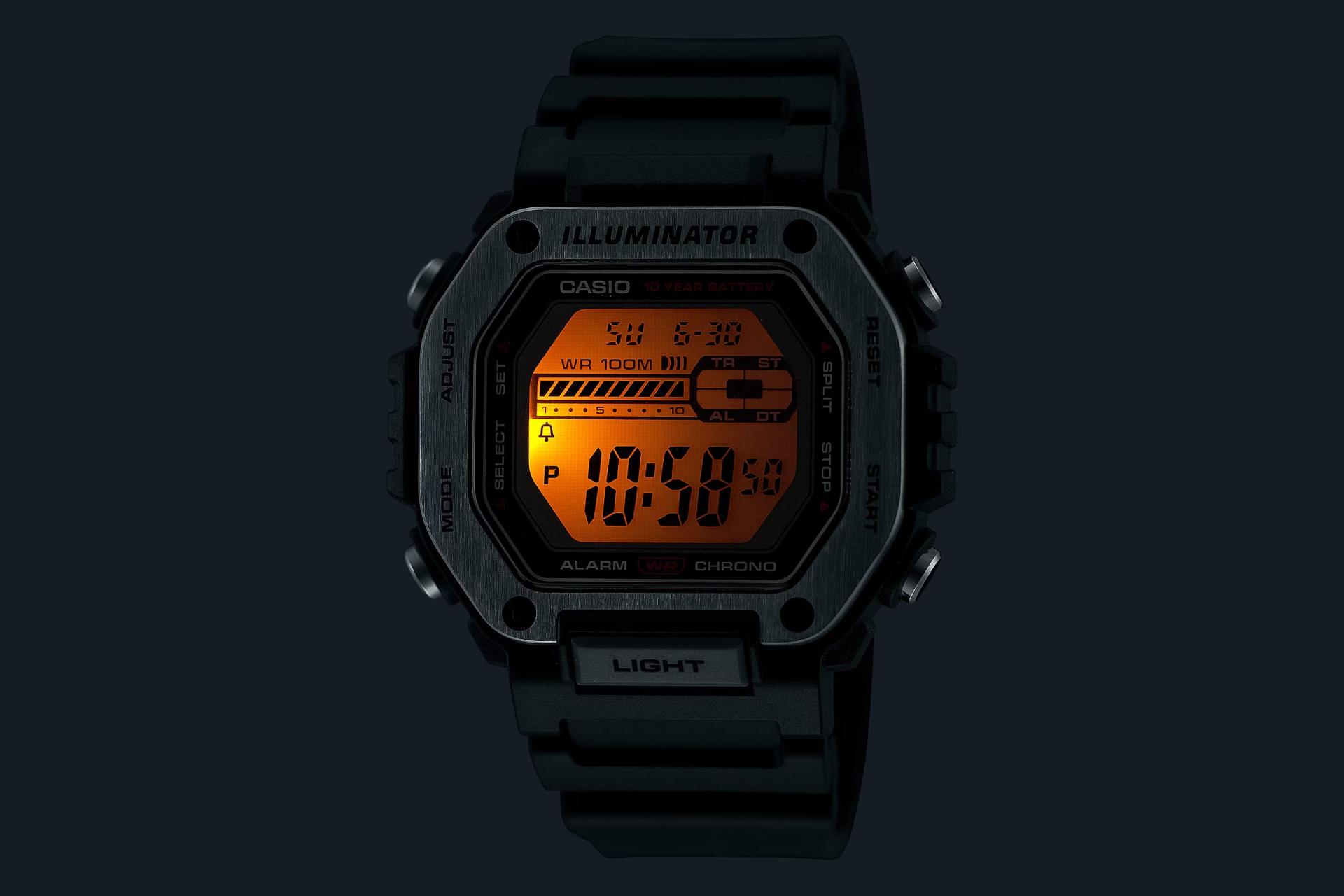 نور پس زمینه ساعت مچی مردانه کاسیو Casio Standard MWD-110H-1AV